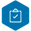 Clipboard with a check mark icon