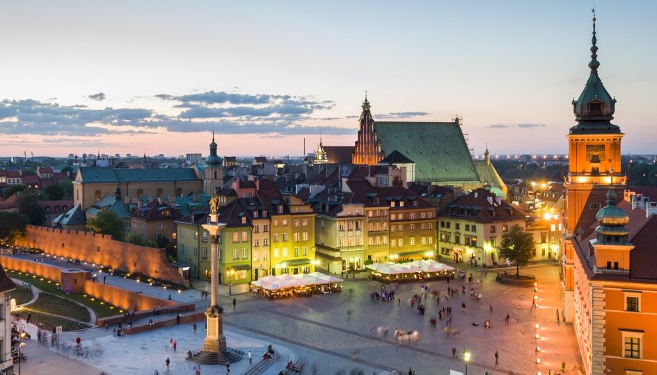 tmf group nightview of oldtown in poland