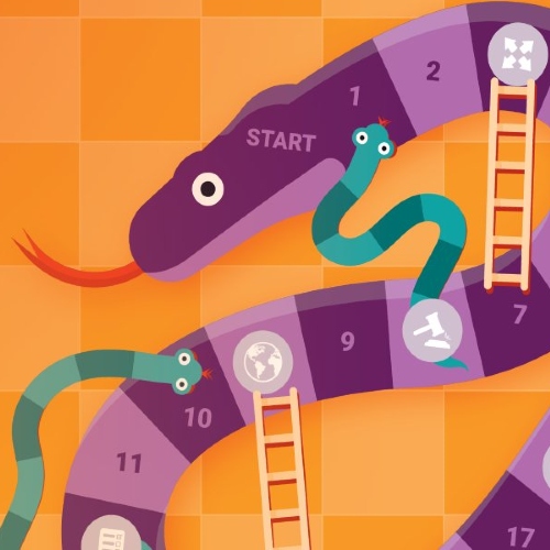Animated snake ladder game board