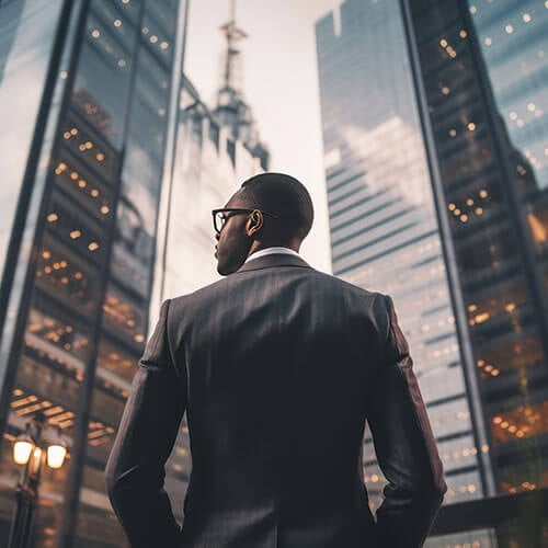 tmf capital markets man in front of buildings